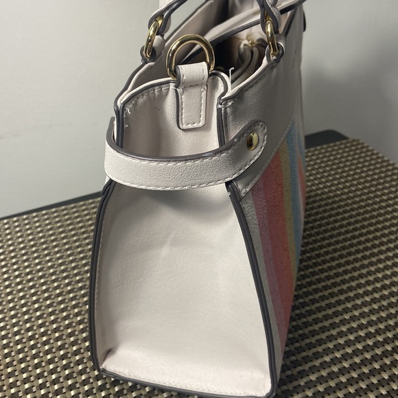 Nanette Lepore Logo Stripe Satchel In Mesh Tote - Picture 11 of 12